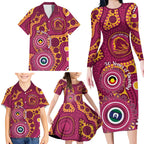 Broncos NAIDOC Week 2026 Personalised Family Matching Long Sleeve Bodycon Dress and Hawaiian Shirt 50 Years of Deadly Aboriginal Art