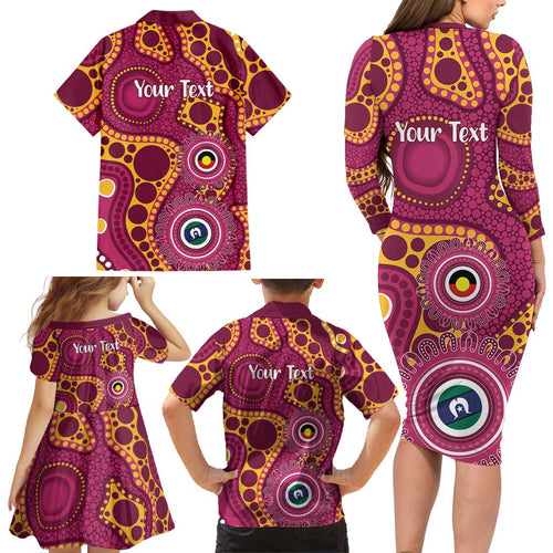Broncos NAIDOC Week 2026 Personalised Family Matching Long Sleeve Bodycon Dress and Hawaiian Shirt 50 Years of Deadly Aboriginal Art