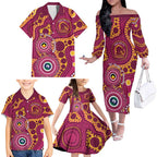 Broncos NAIDOC Week 2026 Personalised Family Matching Off The Shoulder Long Sleeve Dress and Hawaiian Shirt 50 Years of Deadly Aboriginal Art