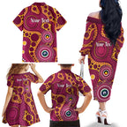 Broncos NAIDOC Week 2026 Personalised Family Matching Off The Shoulder Long Sleeve Dress and Hawaiian Shirt 50 Years of Deadly Aboriginal Art