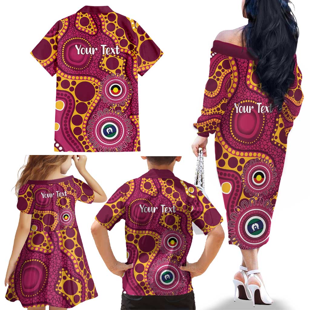Broncos NAIDOC Week 2026 Personalised Family Matching Off The Shoulder Long Sleeve Dress and Hawaiian Shirt 50 Years of Deadly Aboriginal Art