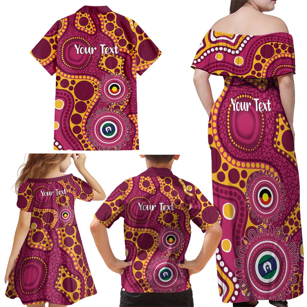 Broncos NAIDOC Week 2026 Personalised Family Matching Off Shoulder Maxi Dress and Hawaiian Shirt 50 Years of Deadly Aboriginal Art