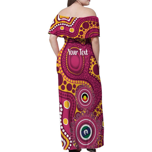 Broncos NAIDOC Week 2026 Personalised Family Matching Off Shoulder Maxi Dress and Hawaiian Shirt 50 Years of Deadly Aboriginal Art