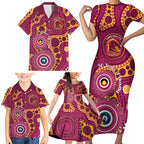 Broncos NAIDOC Week 2026 Personalised Family Matching Short Sleeve Bodycon Dress and Hawaiian Shirt 50 Years of Deadly Aboriginal Art
