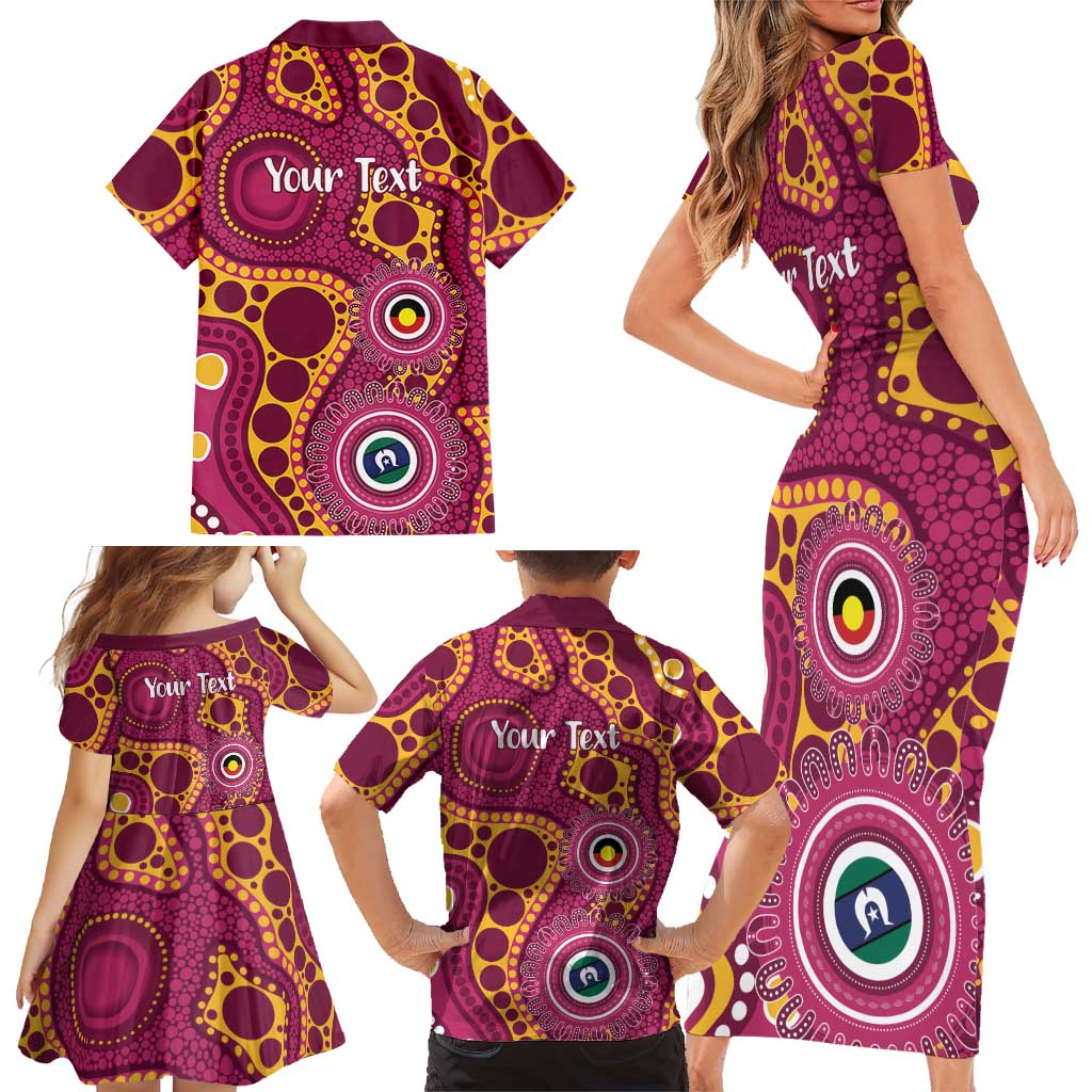 Broncos NAIDOC Week 2026 Personalised Family Matching Short Sleeve Bodycon Dress and Hawaiian Shirt 50 Years of Deadly Aboriginal Art