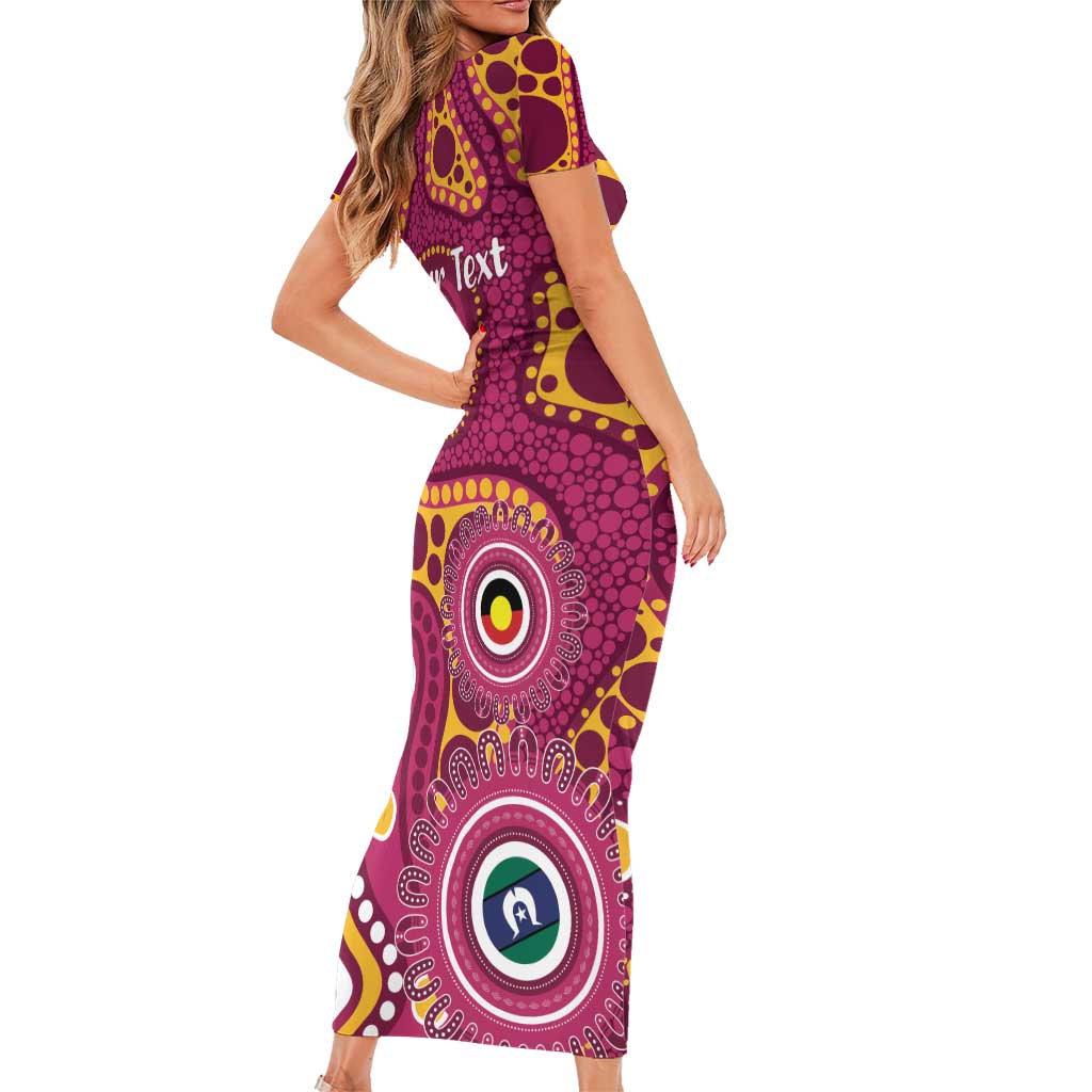 Broncos NAIDOC Week 2026 Personalised Family Matching Short Sleeve Bodycon Dress and Hawaiian Shirt 50 Years of Deadly Aboriginal Art