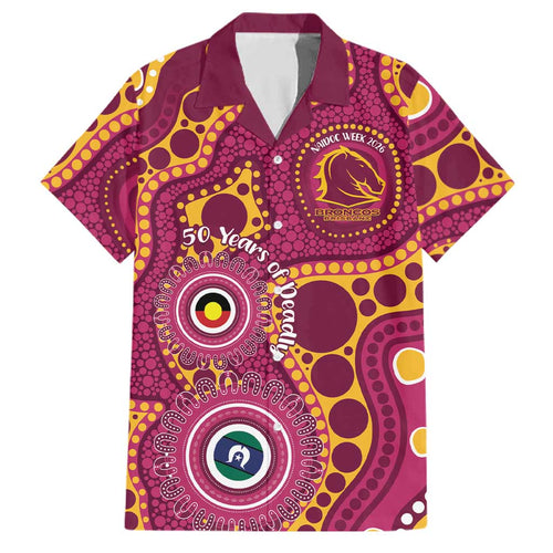 Broncos NAIDOC Week 2026 Personalised Family Matching Tank Maxi Dress and Hawaiian Shirt 50 Years of Deadly Aboriginal Art