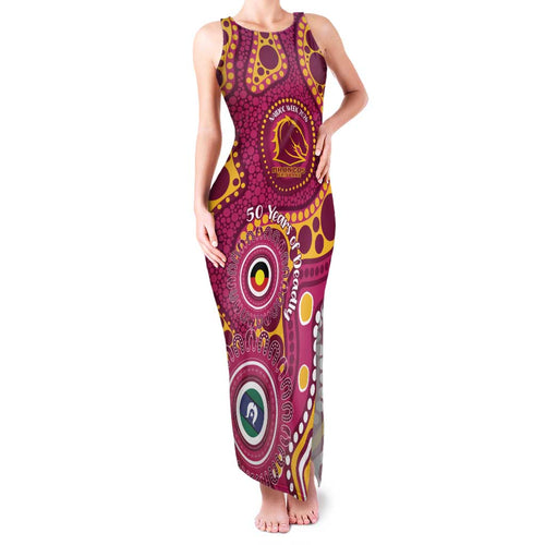 Broncos NAIDOC Week 2026 Personalised Family Matching Tank Maxi Dress and Hawaiian Shirt 50 Years of Deadly Aboriginal Art