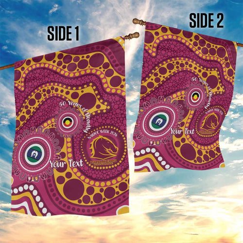 Broncos NAIDOC Week 2026 Personalised Garden Flag 50 Years of Deadly Aboriginal Art