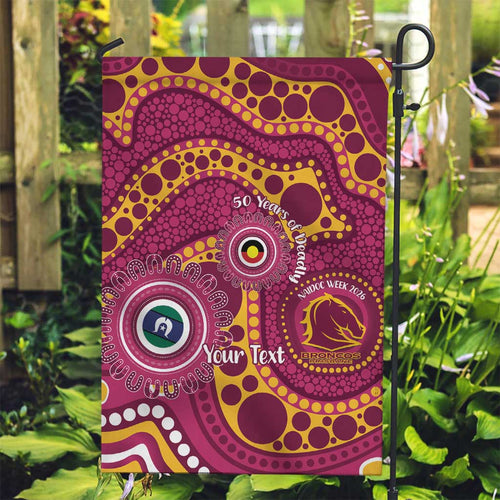 Broncos NAIDOC Week 2026 Personalised Garden Flag 50 Years of Deadly Aboriginal Art