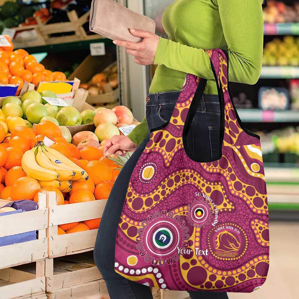 Broncos NAIDOC Week 2026 Personalised Grocery Bag 50 Years of Deadly Aboriginal Art