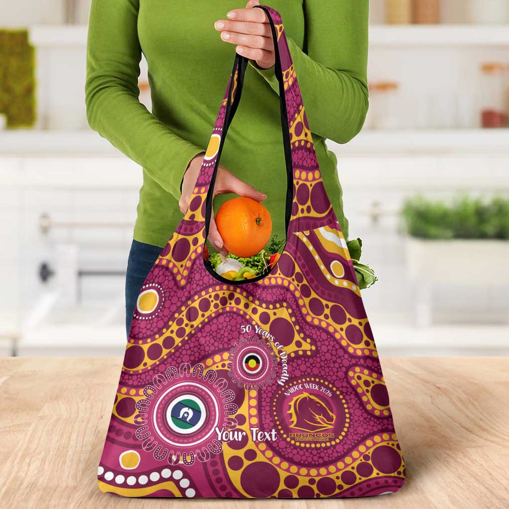 Broncos NAIDOC Week 2026 Personalised Grocery Bag 50 Years of Deadly Aboriginal Art
