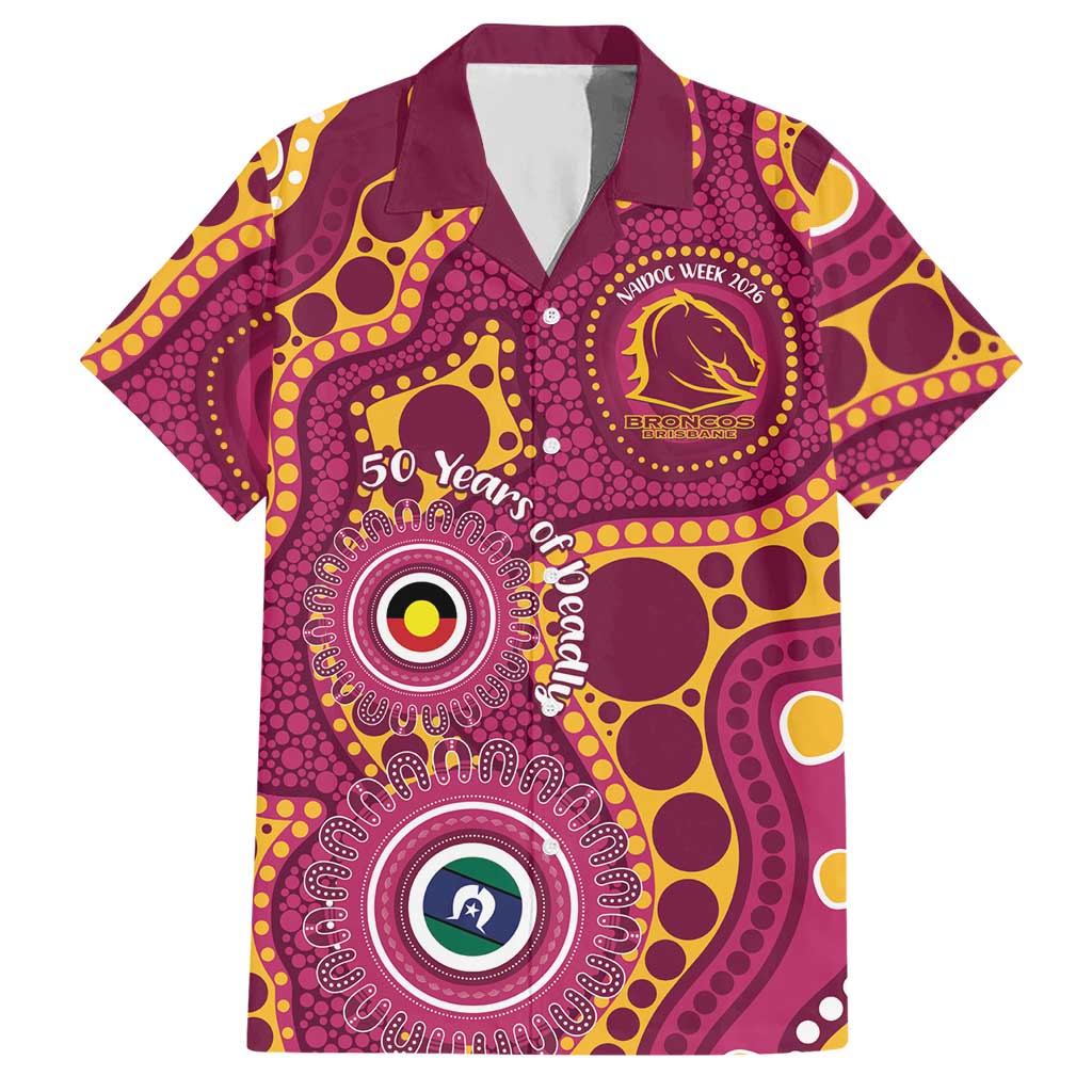 Broncos NAIDOC Week 2026 Personalised Hawaiian Shirt 50 Years of Deadly Aboriginal Art