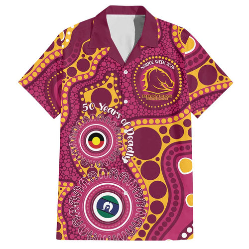 Broncos NAIDOC Week 2026 Personalised Hawaiian Shirt 50 Years of Deadly Aboriginal Art