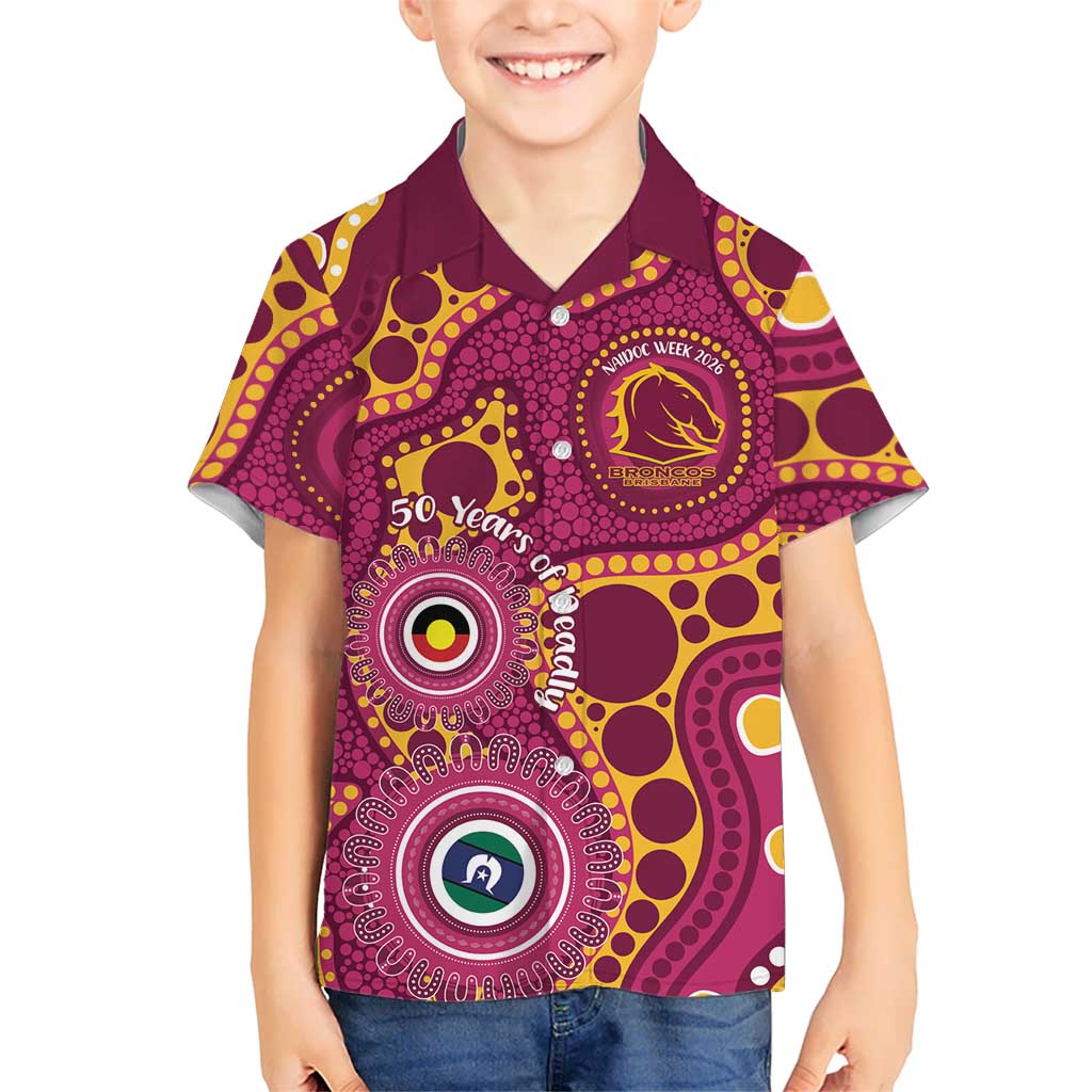 Broncos NAIDOC Week 2026 Personalised Hawaiian Shirt 50 Years of Deadly Aboriginal Art