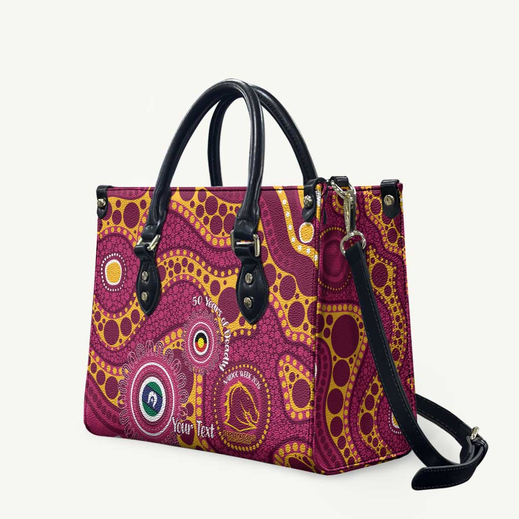 Broncos NAIDOC Week 2026 Personalised Leather Bag 50 Years of Deadly Aboriginal Art