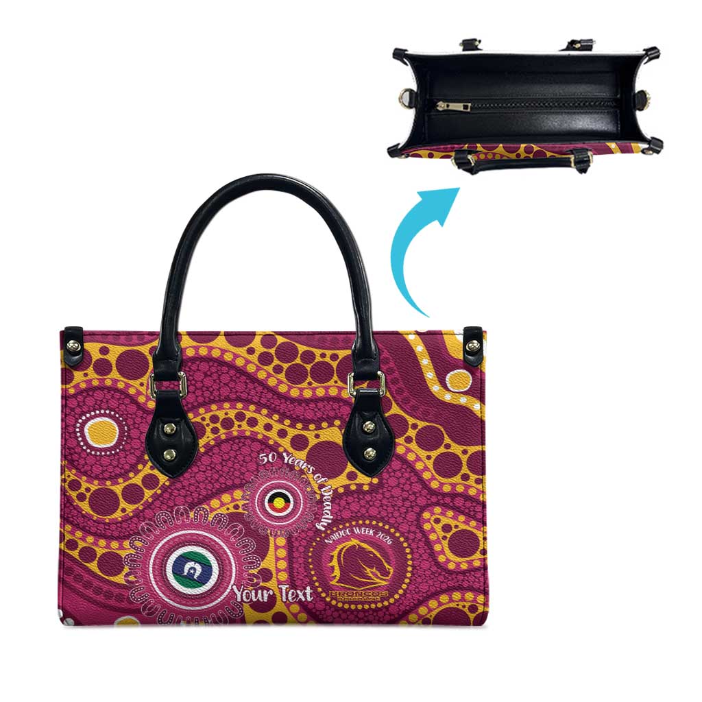 Broncos NAIDOC Week 2026 Personalised Leather Bag 50 Years of Deadly Aboriginal Art