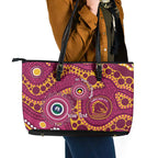 Broncos NAIDOC Week 2026 Personalised Leather Tote Bag 50 Years of Deadly Aboriginal Art