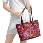 Broncos NAIDOC Week 2026 Personalised Leather Tote Bag 50 Years of Deadly Aboriginal Art