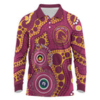 Broncos NAIDOC Week 2026 Personalised Long Sleeve Polo Shirt 50 Years of Deadly Aboriginal Art