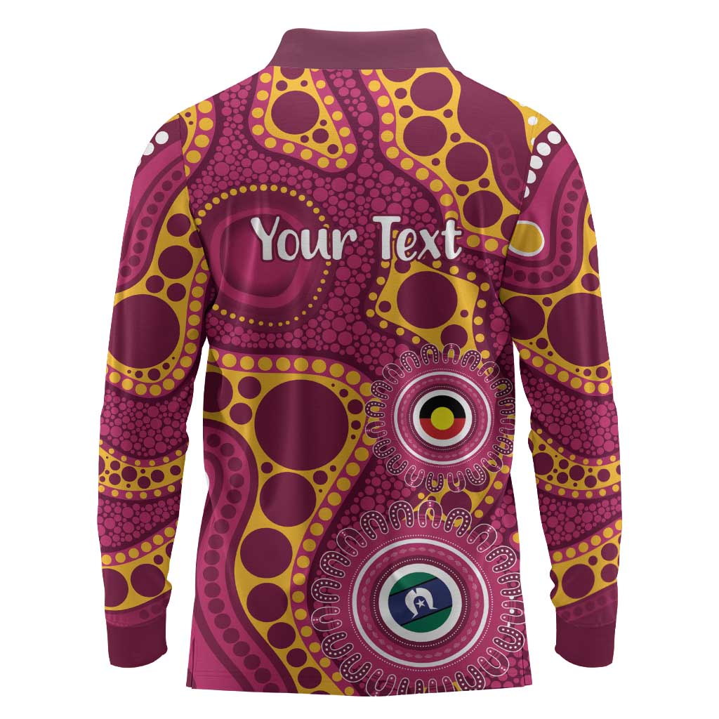 Broncos NAIDOC Week 2026 Personalised Long Sleeve Polo Shirt 50 Years of Deadly Aboriginal Art