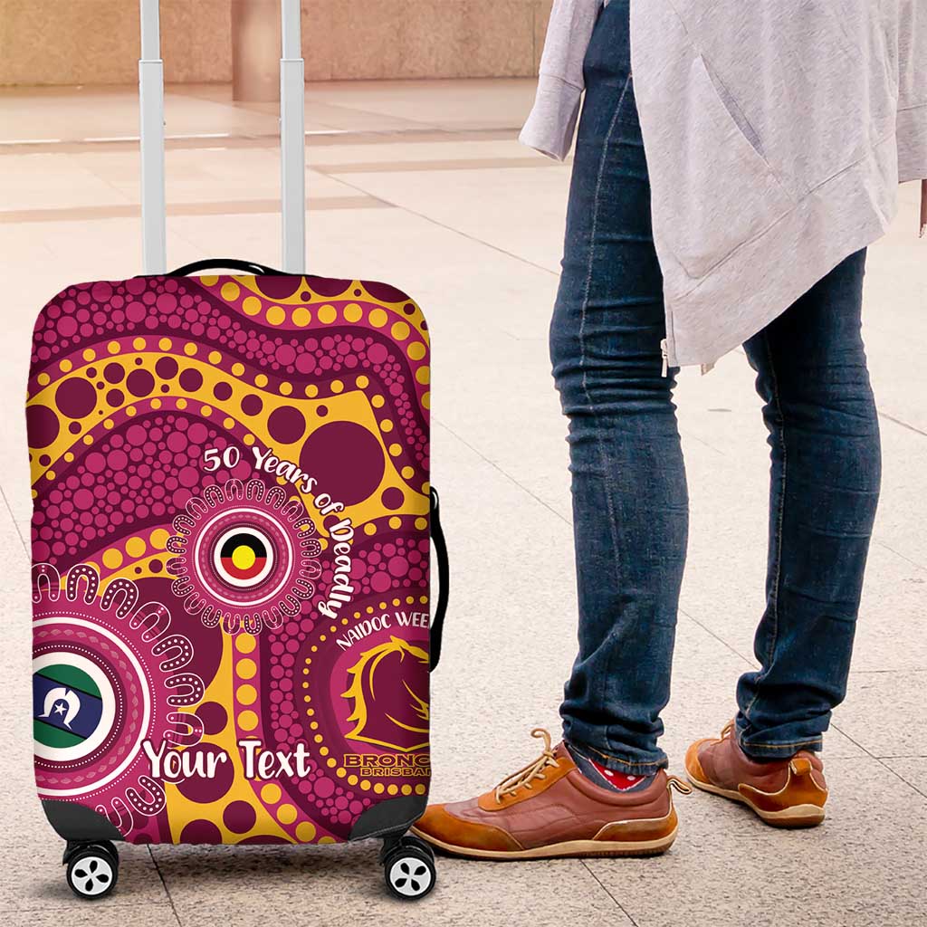 Broncos NAIDOC Week 2026 Personalised Luggage Cover 50 Years of Deadly Aboriginal Art