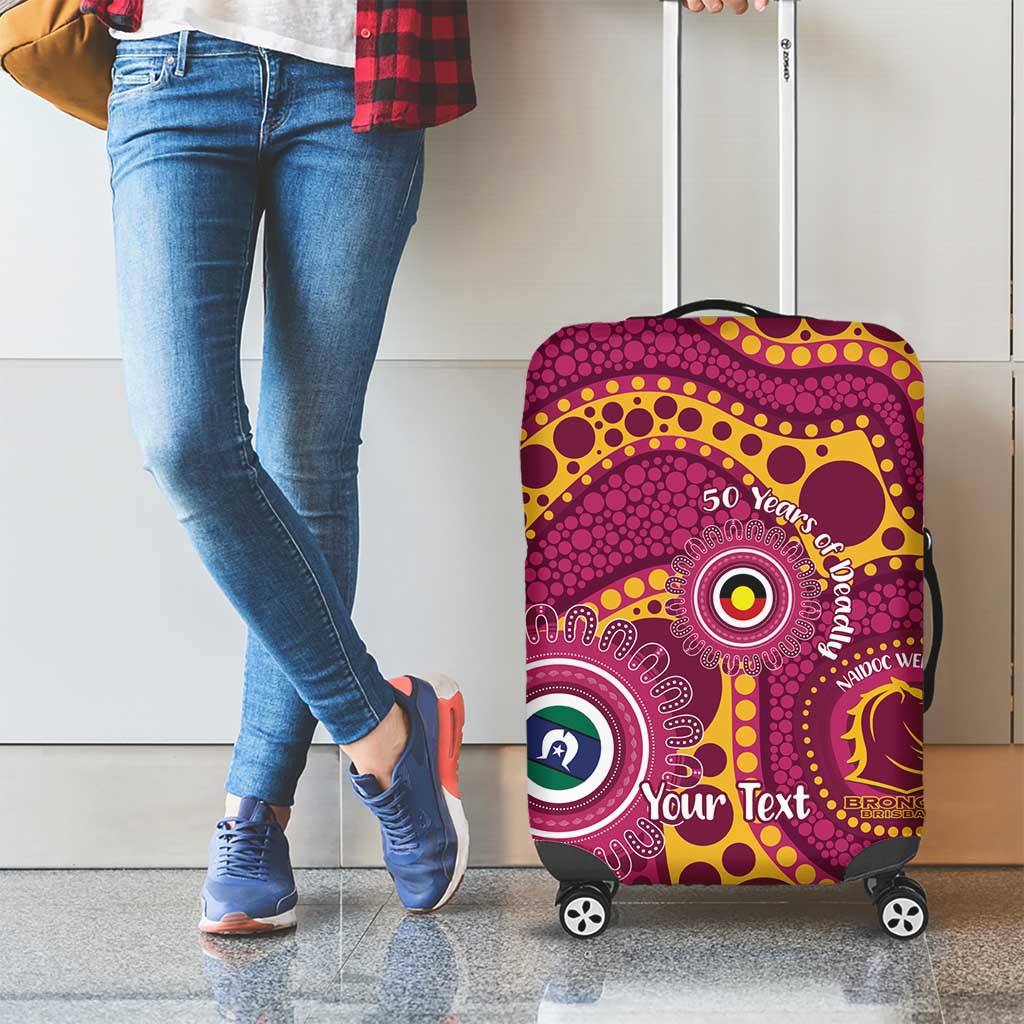 Broncos NAIDOC Week 2026 Personalised Luggage Cover 50 Years of Deadly Aboriginal Art