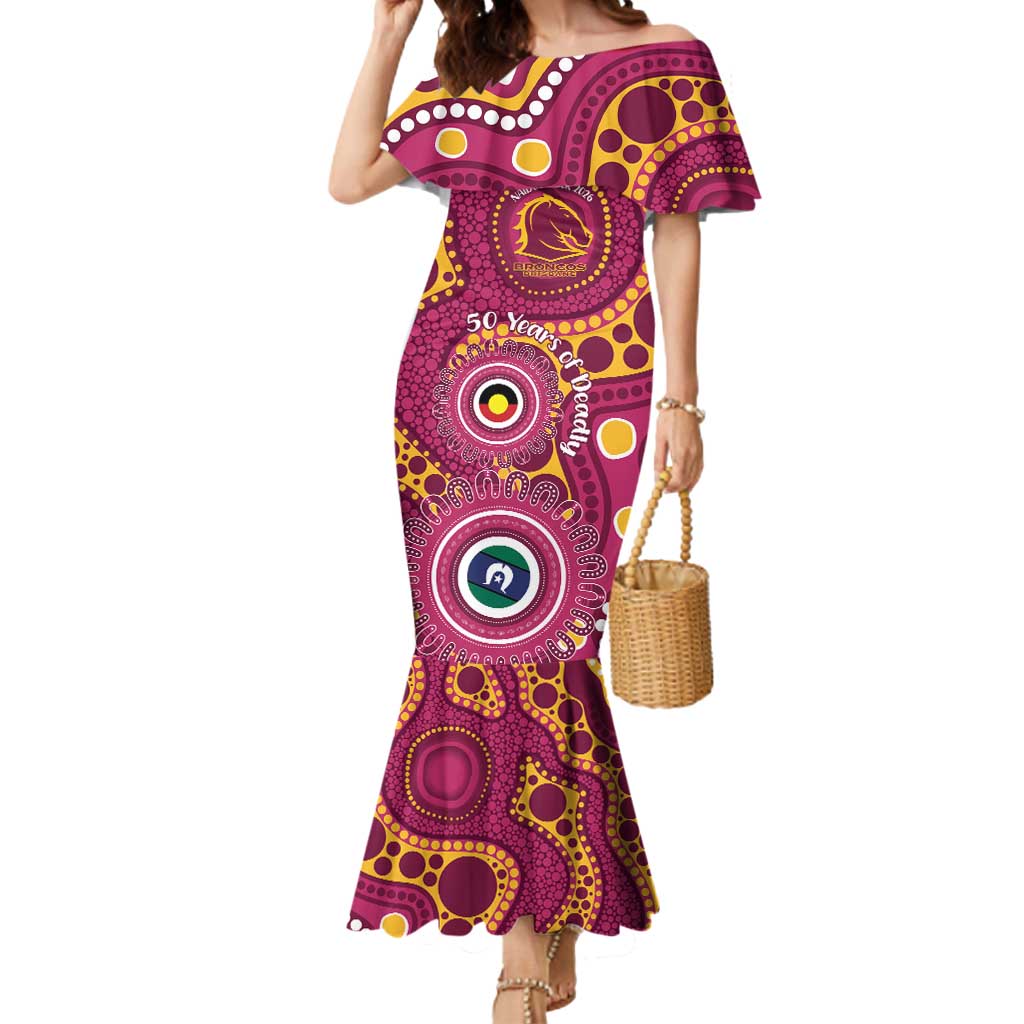 Broncos NAIDOC Week 2026 Personalised Mermaid Dress 50 Years of Deadly Aboriginal Art