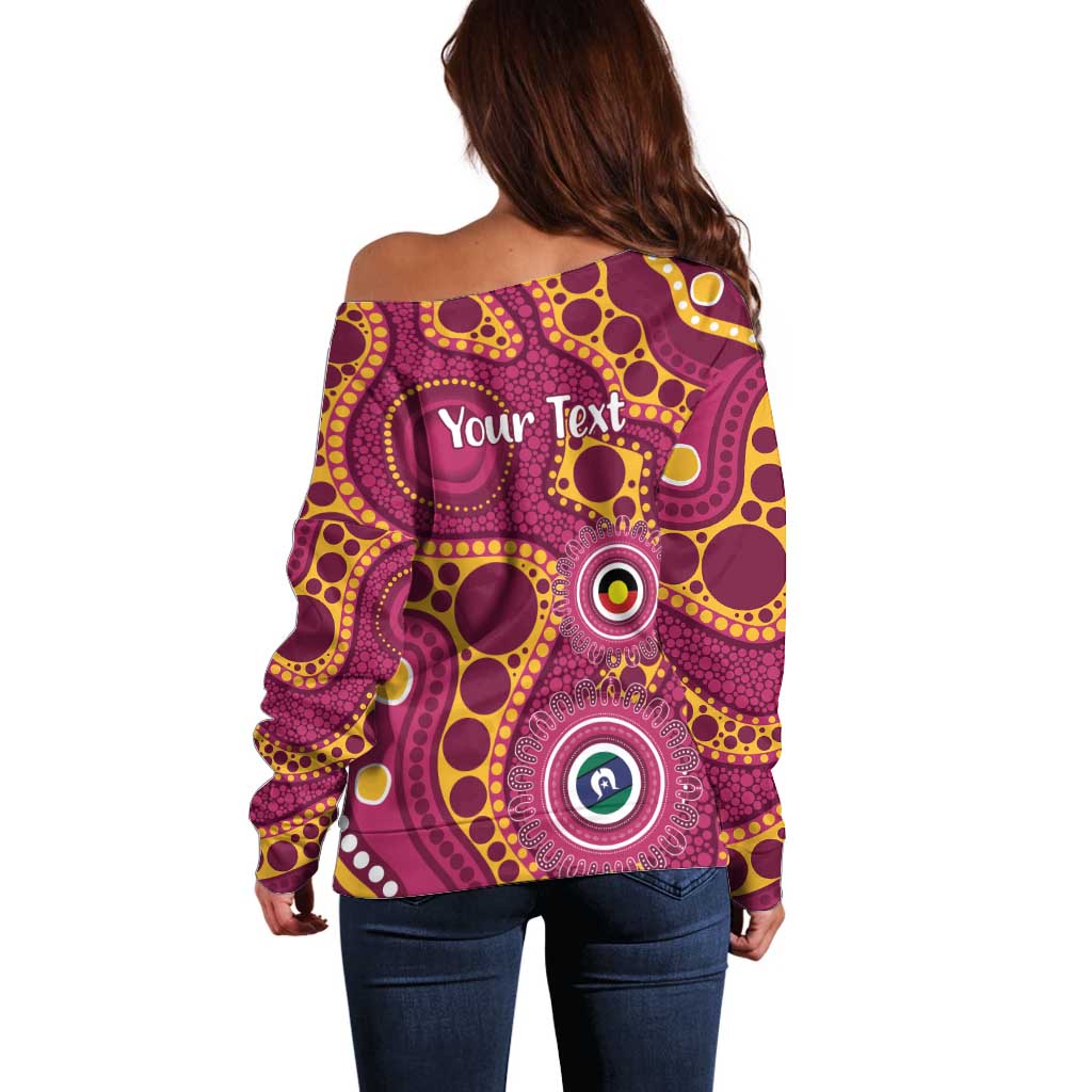 Broncos NAIDOC Week 2026 Personalised Off Shoulder Sweater 50 Years of Deadly Aboriginal Art