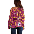 Broncos NAIDOC Week 2026 Personalised Off Shoulder Sweater 50 Years of Deadly Aboriginal Art