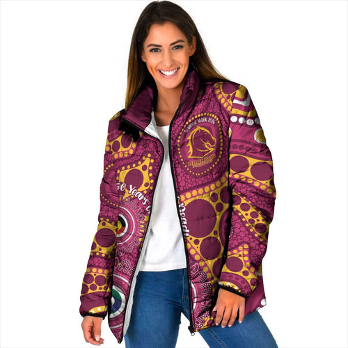 Broncos NAIDOC Week 2026 Personalised Padded Jacket 50 Years of Deadly Aboriginal Art