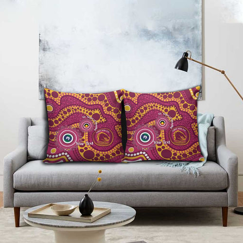 Broncos NAIDOC Week 2026 Personalised Pillow Cover 50 Years of Deadly Aboriginal Art