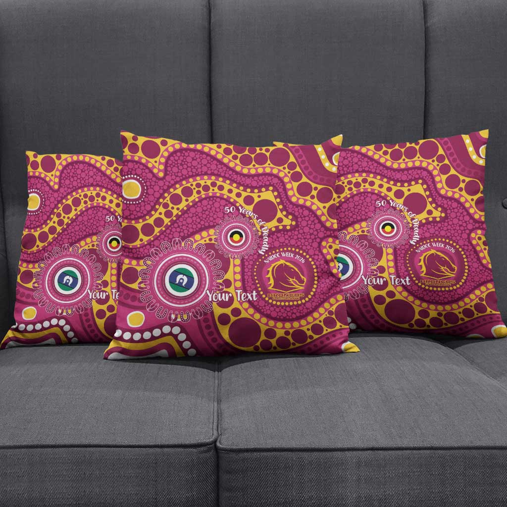 Broncos NAIDOC Week 2026 Personalised Pillow Cover 50 Years of Deadly Aboriginal Art