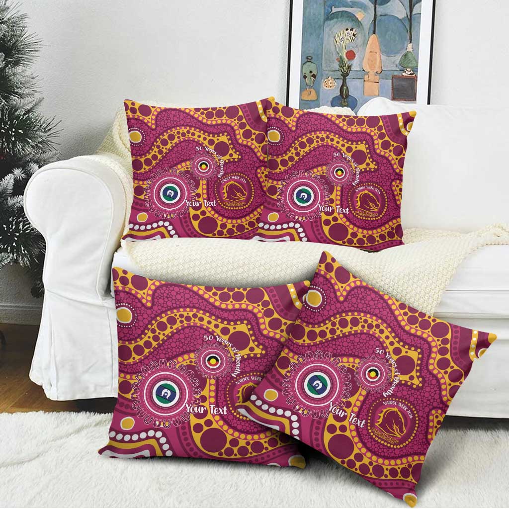 Broncos NAIDOC Week 2026 Personalised Pillow Cover 50 Years of Deadly Aboriginal Art