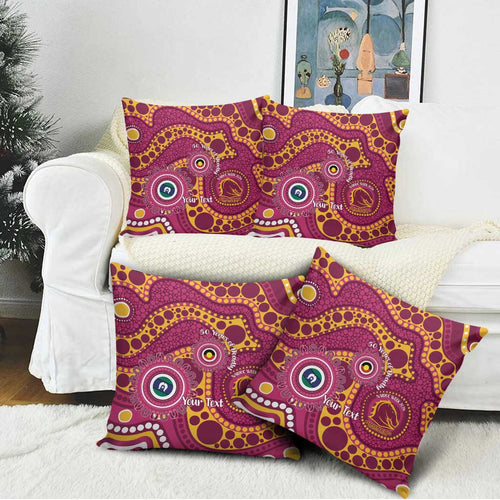 Broncos NAIDOC Week 2026 Personalised Pillow Cover 50 Years of Deadly Aboriginal Art