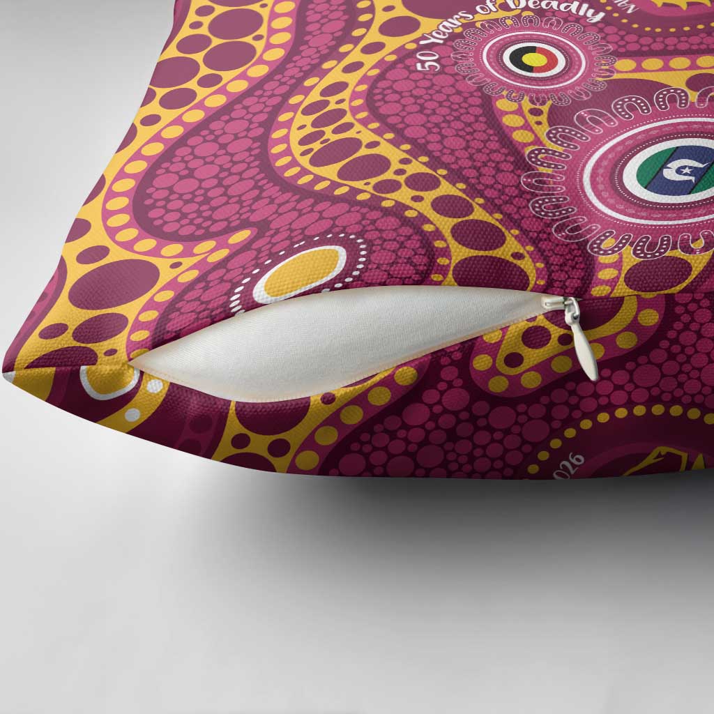 Broncos NAIDOC Week 2026 Personalised Pillow Cover 50 Years of Deadly Aboriginal Art