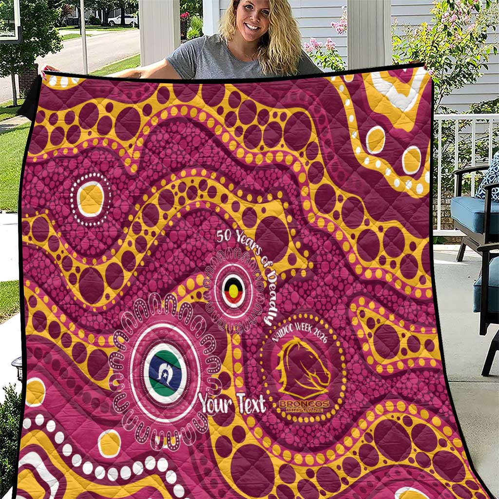 Broncos NAIDOC Week 2026 Personalised Quilt 50 Years of Deadly Aboriginal Art