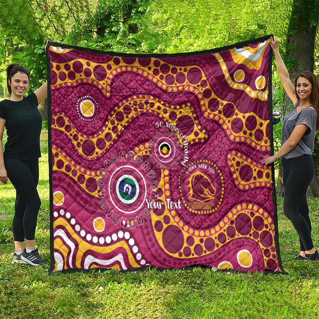 Broncos NAIDOC Week 2026 Personalised Quilt 50 Years of Deadly Aboriginal Art