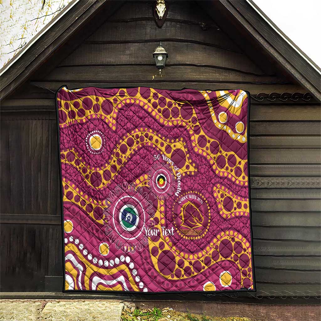 Broncos NAIDOC Week 2026 Personalised Quilt 50 Years of Deadly Aboriginal Art