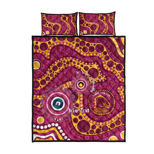 Broncos NAIDOC Week 2026 Personalised Quilt Bed Set 50 Years of Deadly Aboriginal Art