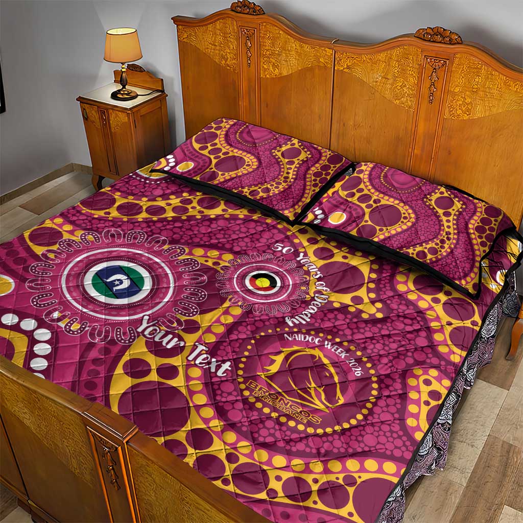 Broncos NAIDOC Week 2026 Personalised Quilt Bed Set 50 Years of Deadly Aboriginal Art
