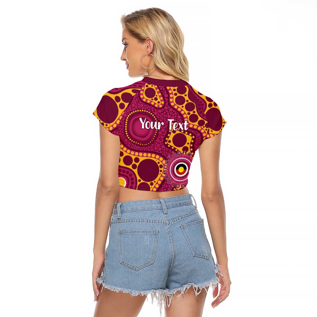 Broncos NAIDOC Week 2026 Personalised Raglan Cropped T Shirt 50 Years of Deadly Aboriginal Art