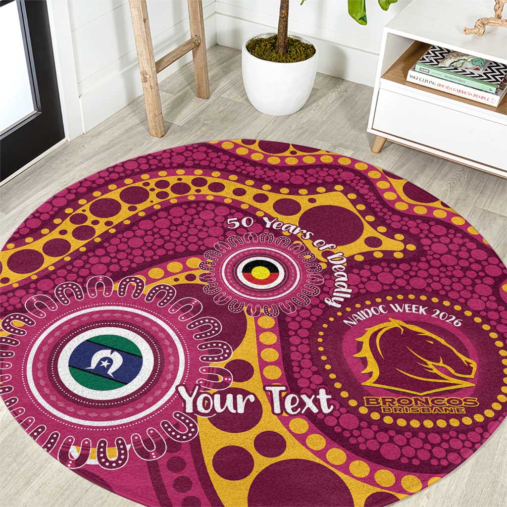 Broncos NAIDOC Week 2026 Personalised Round Carpet 50 Years of Deadly Aboriginal Art