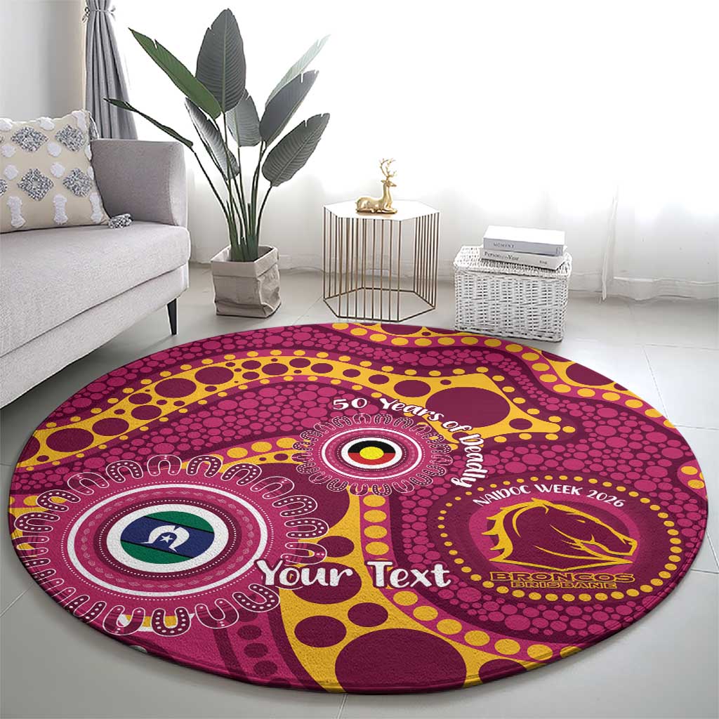 Broncos NAIDOC Week 2026 Personalised Round Carpet 50 Years of Deadly Aboriginal Art