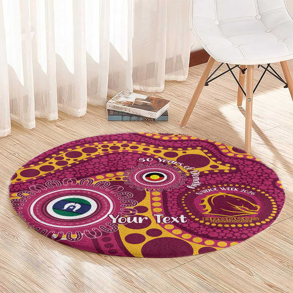 Broncos NAIDOC Week 2026 Personalised Round Carpet 50 Years of Deadly Aboriginal Art