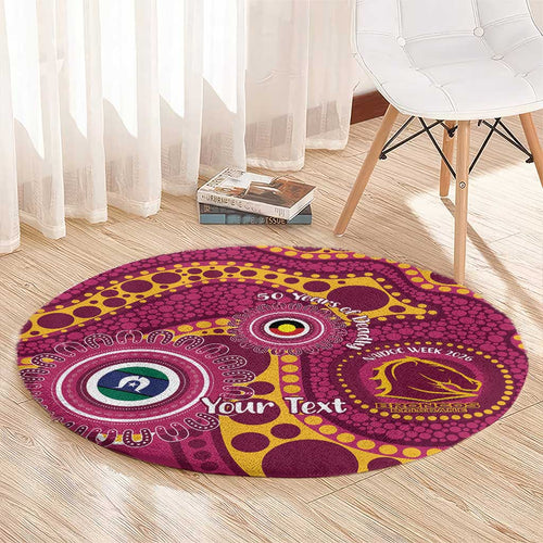 Broncos NAIDOC Week 2026 Personalised Round Carpet 50 Years of Deadly Aboriginal Art
