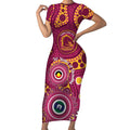 Broncos NAIDOC Week 2026 Personalised Short Sleeve Bodycon Dress 50 Years of Deadly Aboriginal Art