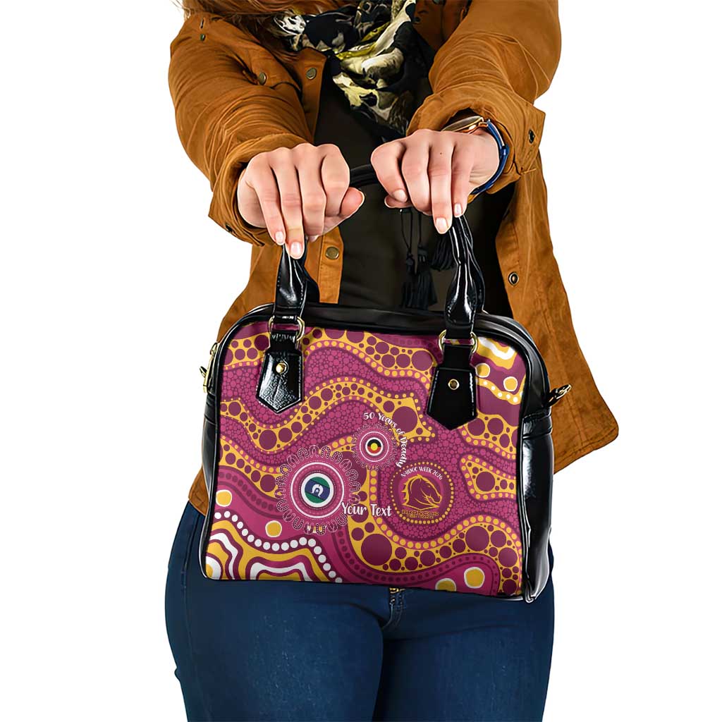 Broncos NAIDOC Week 2026 Personalised Shoulder Handbag 50 Years of Deadly Aboriginal Art