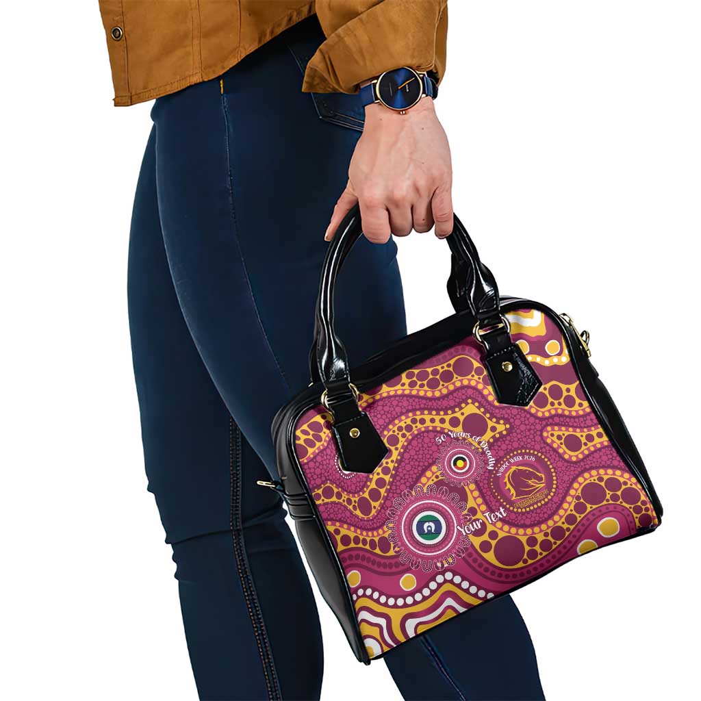 Broncos NAIDOC Week 2026 Personalised Shoulder Handbag 50 Years of Deadly Aboriginal Art