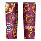 Broncos NAIDOC Week 2026 Personalised Skinny Tumbler 50 Years of Deadly Aboriginal Art